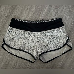 lululemon athletica Black and White Patterned Athletic Shorts